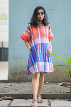 Gamcha Handloom Dress-Kurta — Multicolor Check - Uttariya