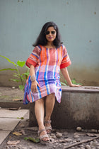 Gamcha Handloom Dress-Kurta — Multicolor Check - Uttariya