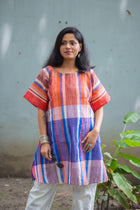 Gamcha Handloom Dress-Kurta — Multicolor Check - Uttariya