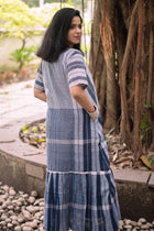 Neelambari Gamcha Weave Tiered Maxi Dress