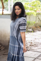 Neelambari Gamcha Weave Tiered Maxi Dress