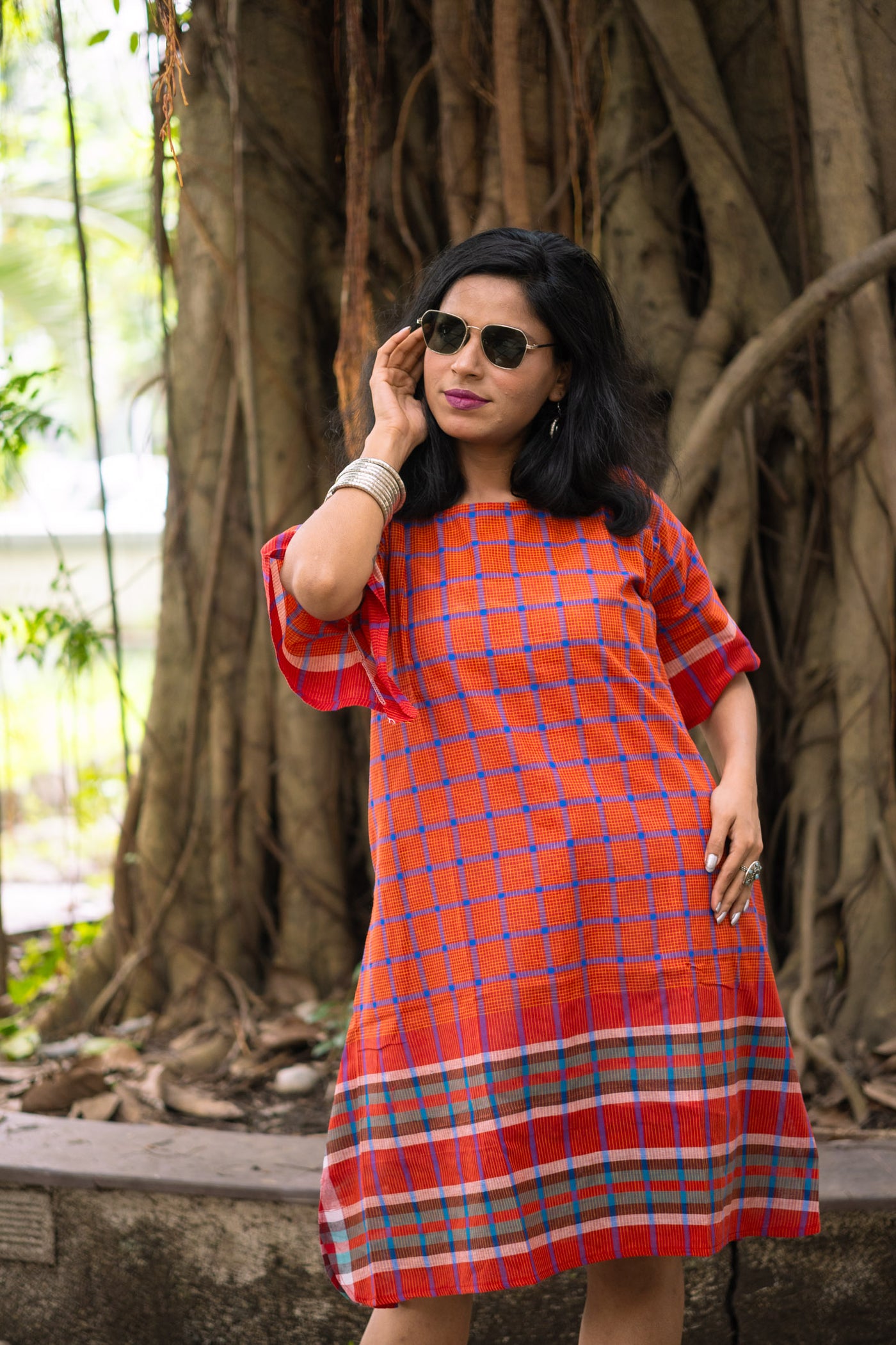 Sohoj Gamcha Weave Relaxed Shift Dress