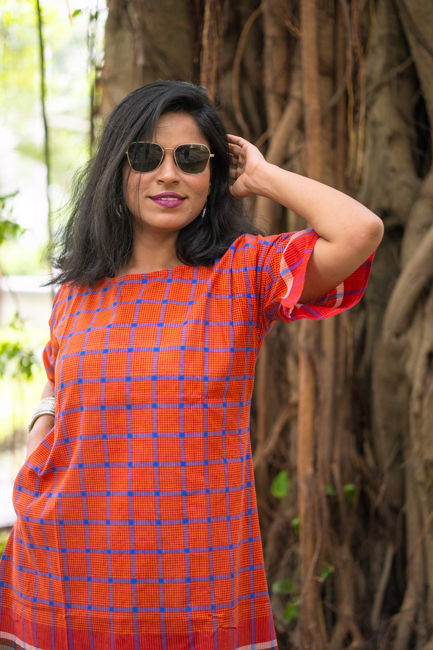 Sohoj Gamcha Weave Relaxed Shift Dress