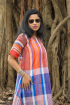 Dhaari Gamcha Weave Shift Dress