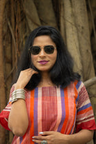 Dhaari Gamcha Weave Shift Dress
