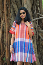 Dhaari Gamcha Weave Shift Dress