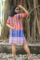 Dhaari Gamcha Weave Shift Dress