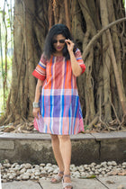 Dhaari Gamcha Weave Shift Dress