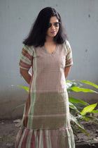 Rong Gamcha Weave Tiered Midi Dress - Uttariya