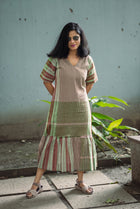 Rong Gamcha Weave Tiered Midi Dress - Uttariya