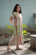 Rong Gamcha Weave Tiered Midi Dress - Uttariya