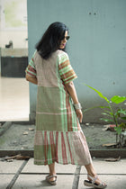 Rong Gamcha Weave Tiered Midi Dress - Uttariya