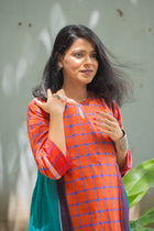 Palashi — Handwoven Gamcha Cotton Kurta Dress