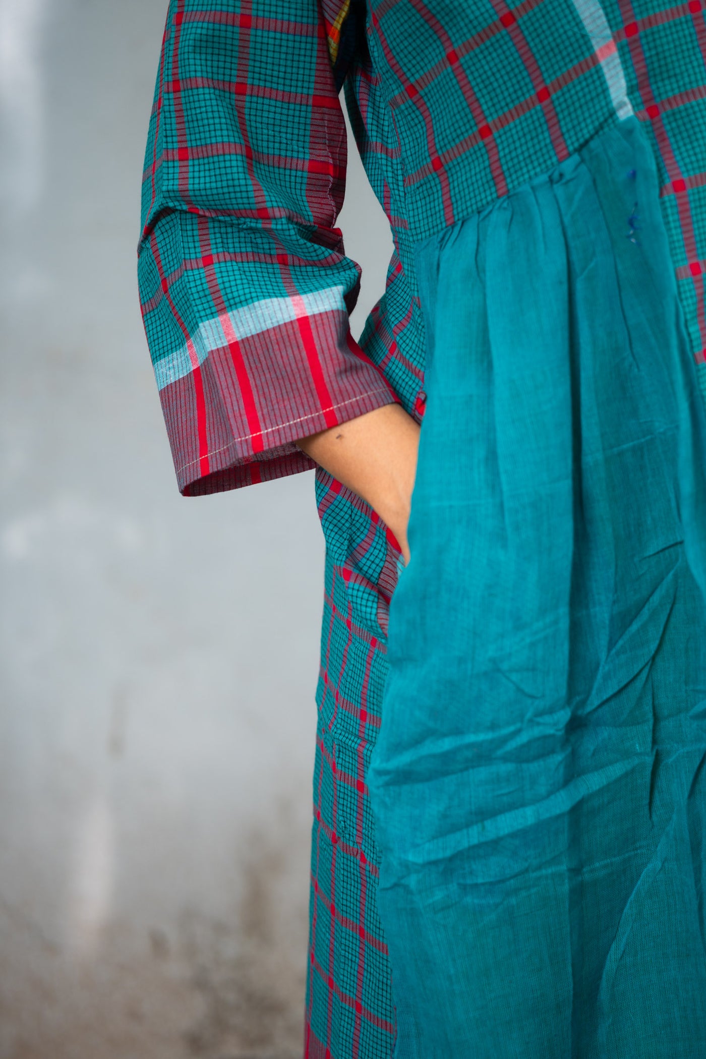 Kajori — Handwoven Gamcha Cotton Kurta Dress