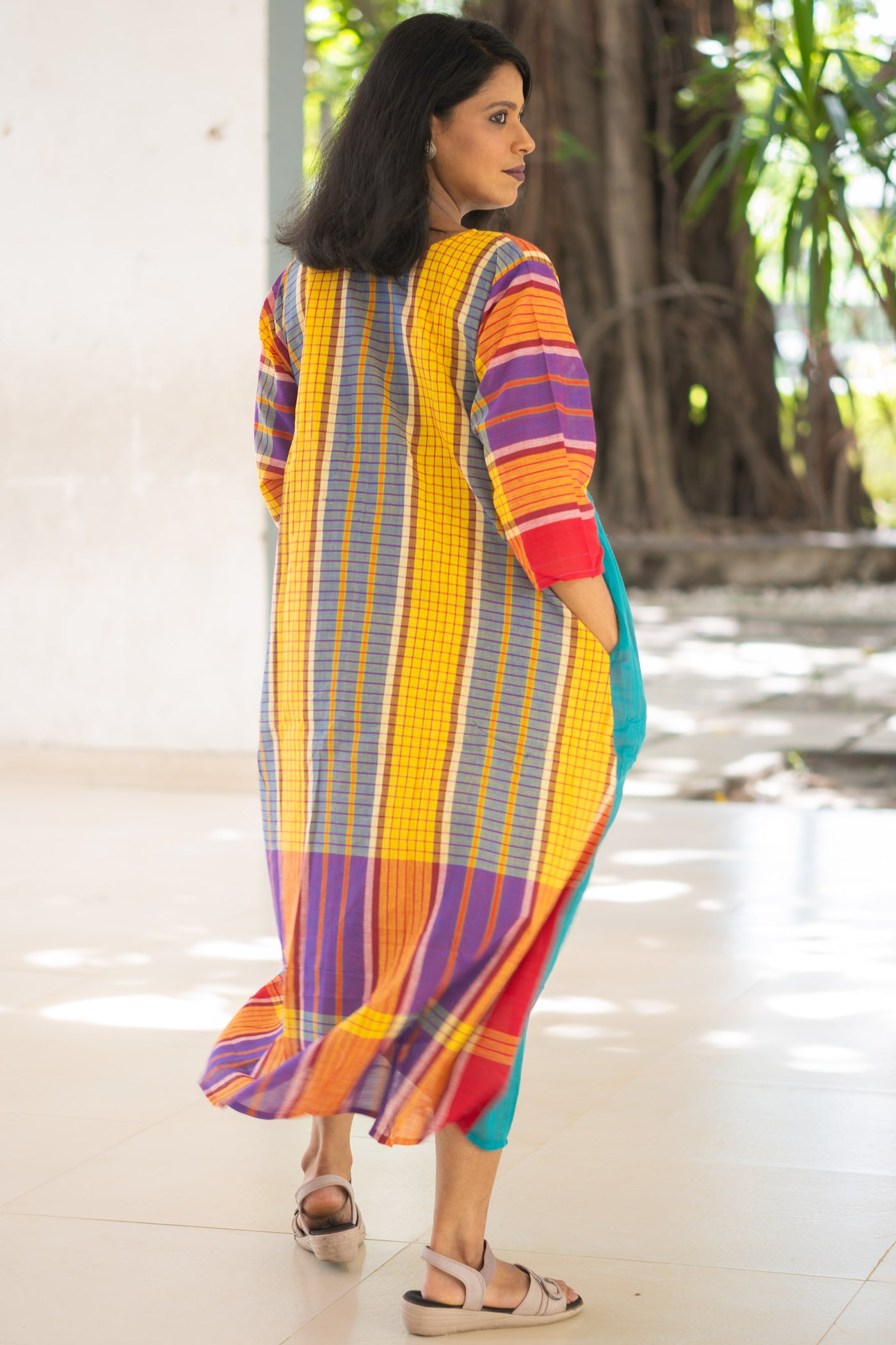 Ushoshi — Handwoven Gamcha Cotton Kurta Dress