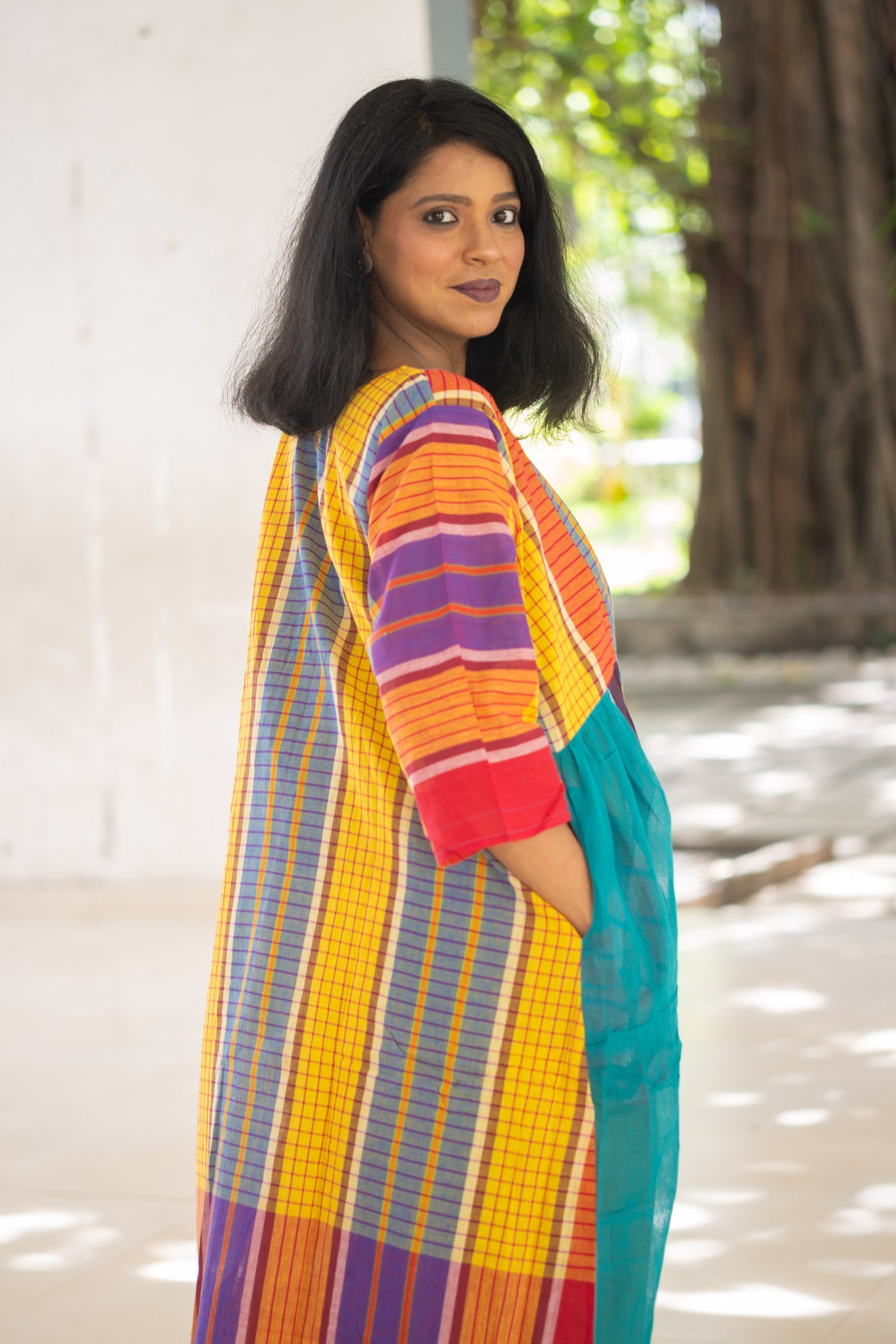 Ushoshi — Handwoven Gamcha Cotton Kurta Dress