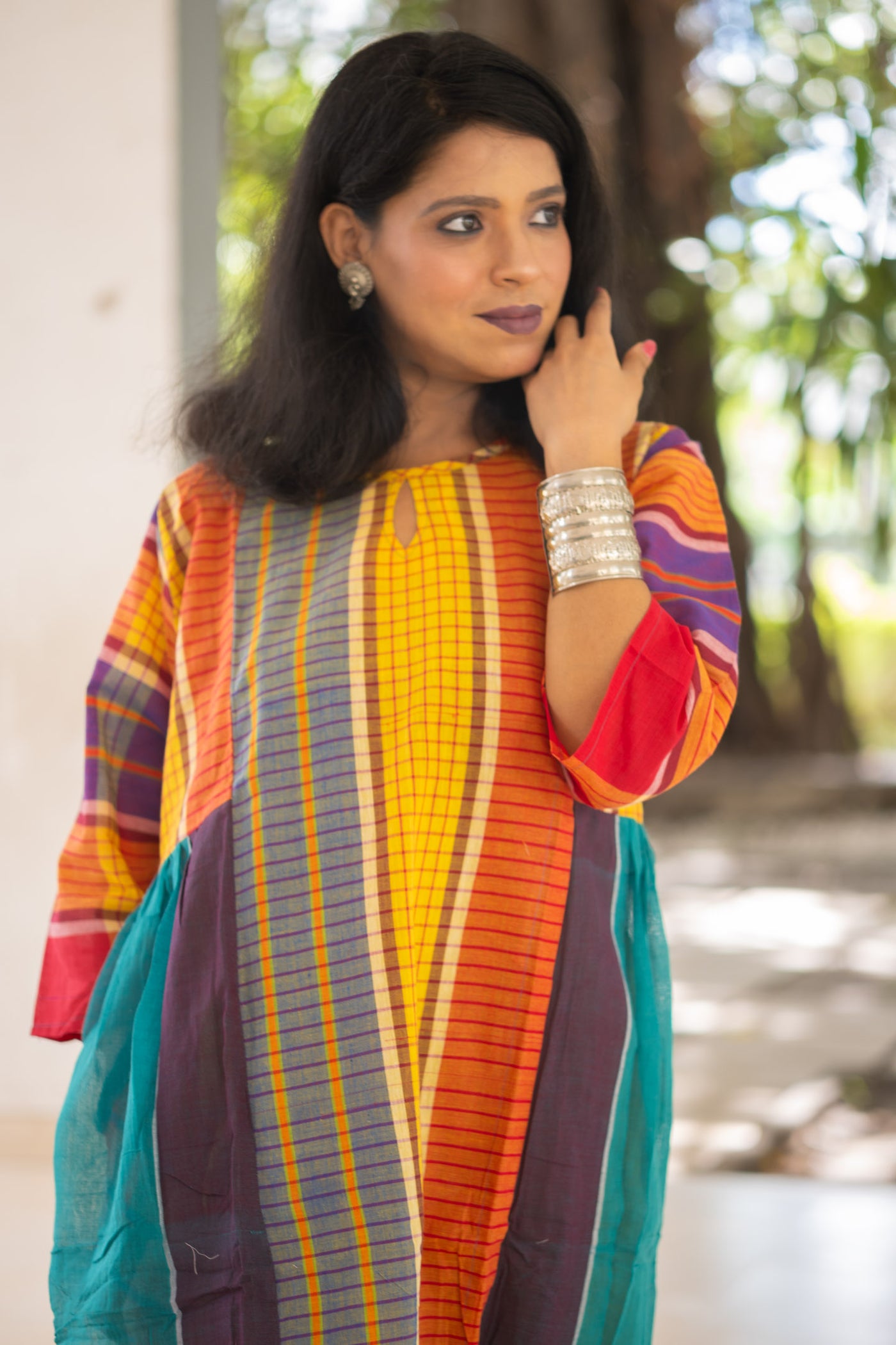 Ushoshi — Handwoven Gamcha Cotton Kurta Dress
