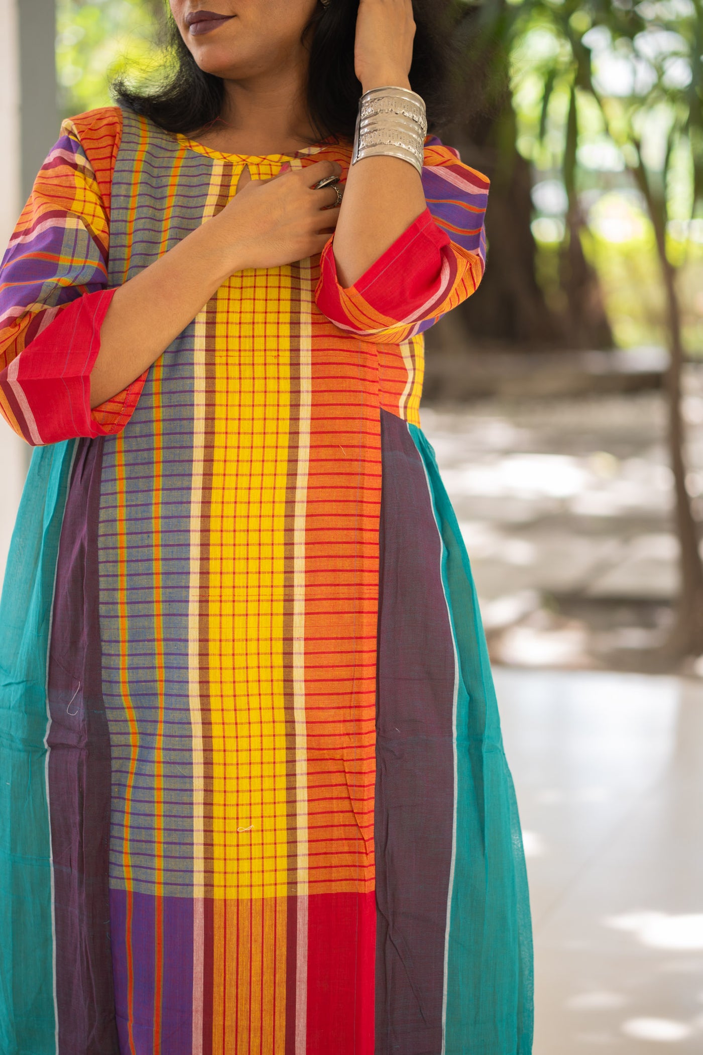Ushoshi — Handwoven Gamcha Cotton Kurta Dress