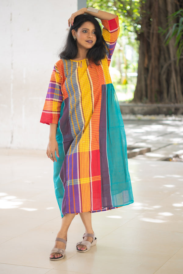 Ushoshi — Handwoven Gamcha Cotton Kurta Dress
