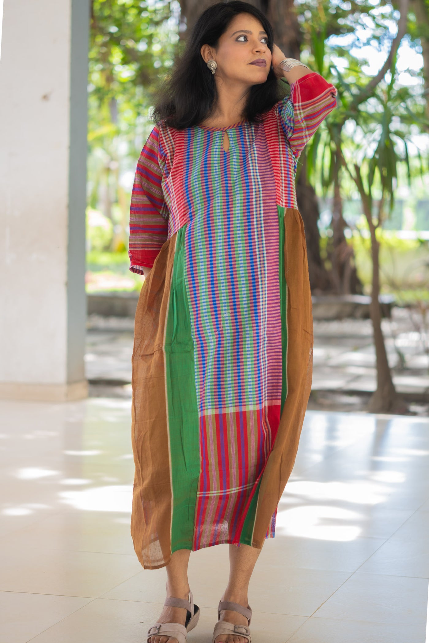 Ushoshi — Handwoven Gamcha Cotton Kurta Dress