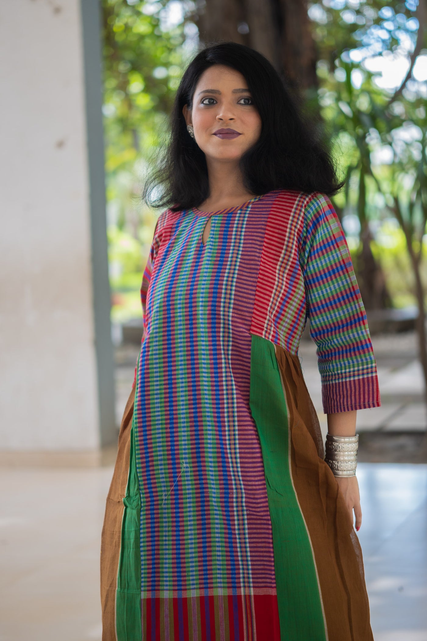 Ushoshi — Handwoven Gamcha Cotton Kurta Dress