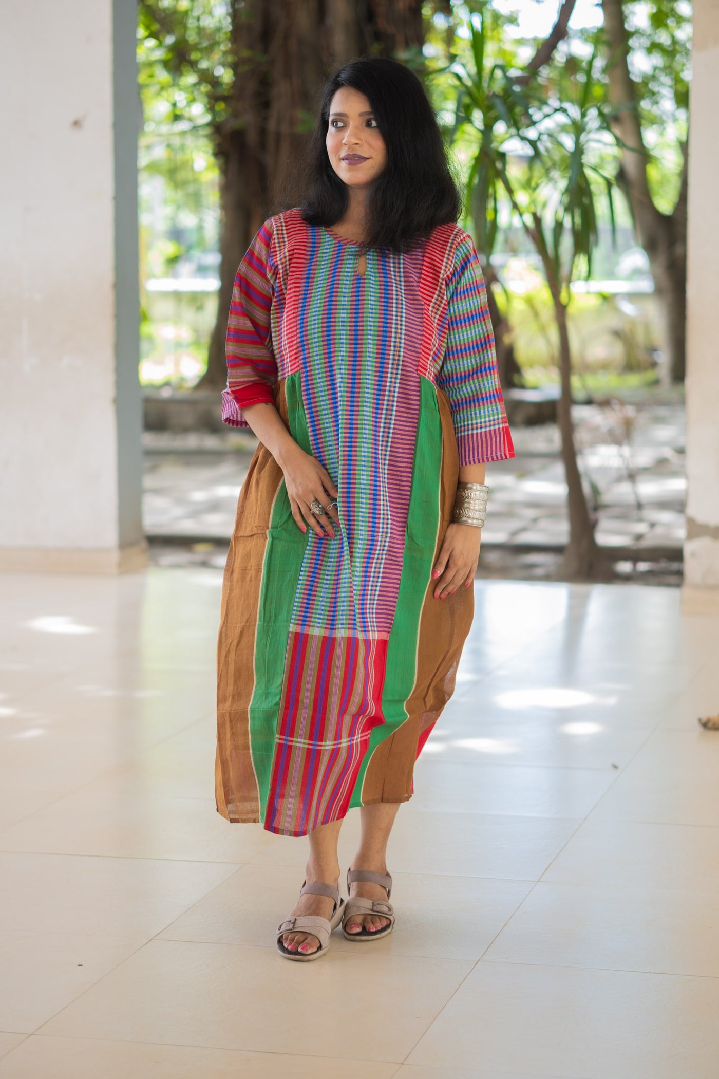 Ushoshi — Handwoven Gamcha Cotton Kurta Dress
