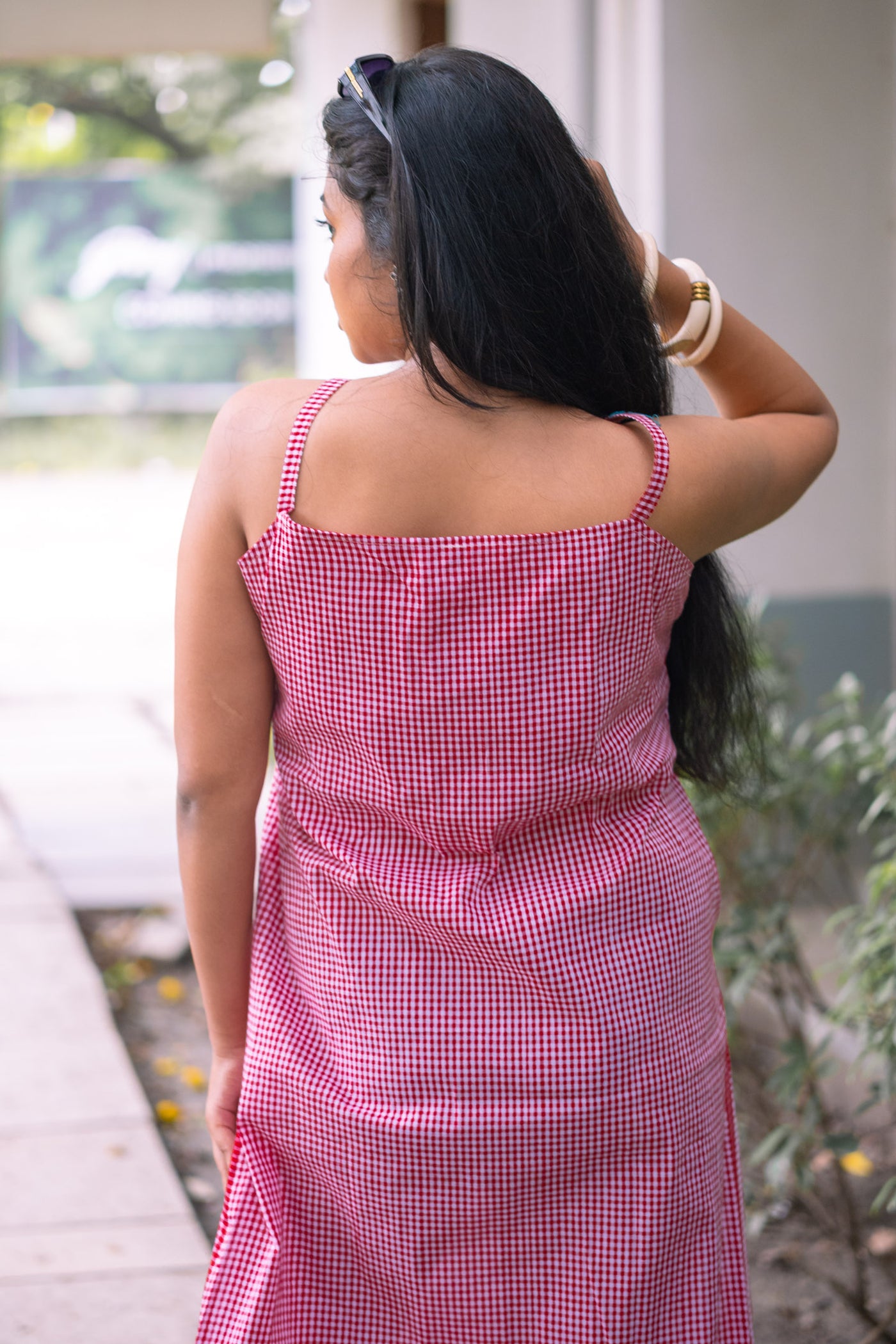 Pinjra — Handwoven Gamcha Cotton Slip Dress