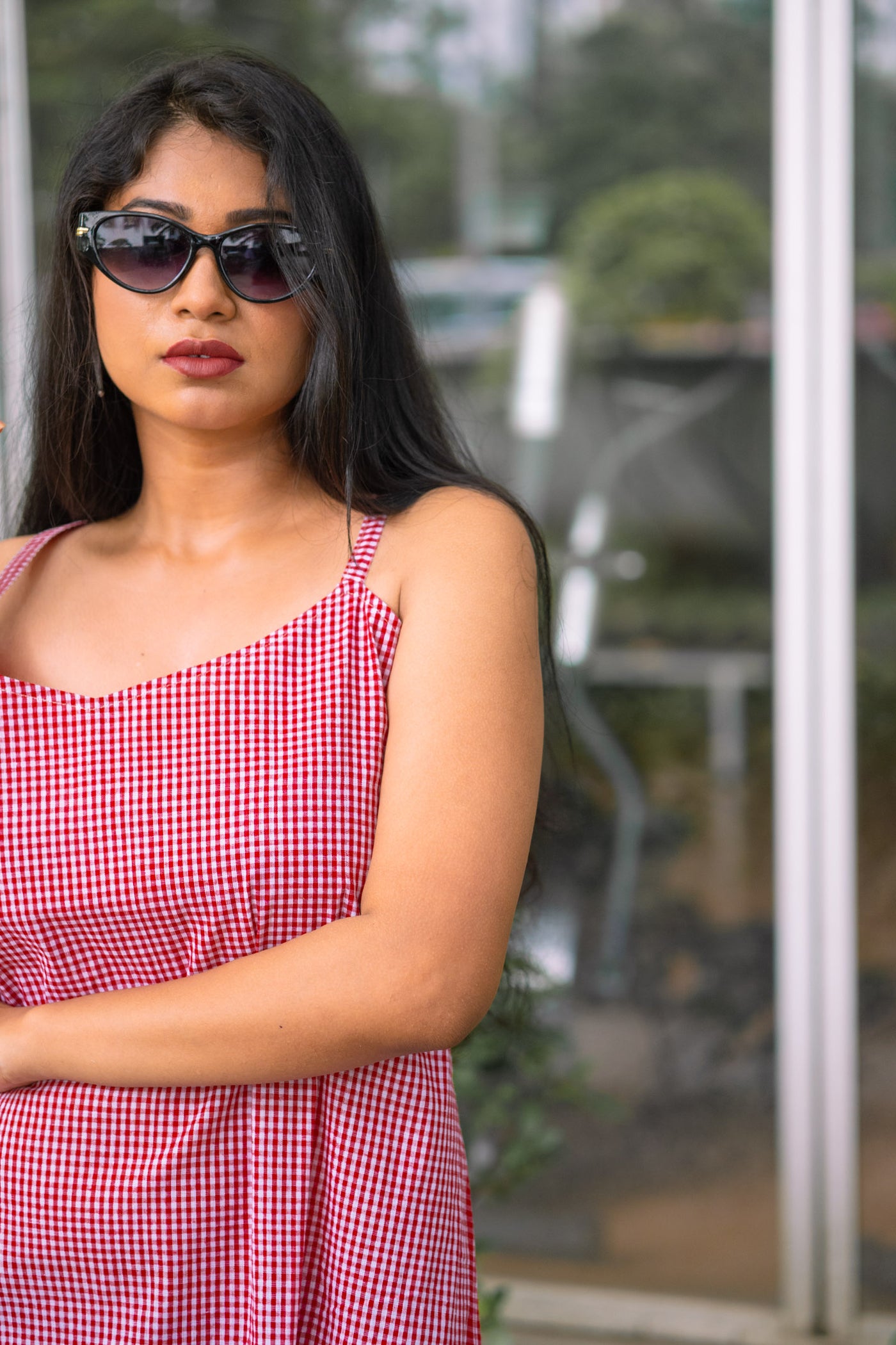Pinjra — Handwoven Gamcha Cotton Slip Dress