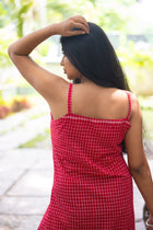 Rekha — Handwoven Gamcha Cotton Slip Dress