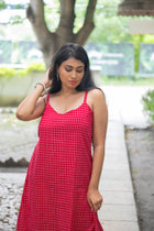 Rekha — Handwoven Gamcha Cotton Slip Dress
