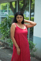 Rekha — Handwoven Gamcha Cotton Slip Dress