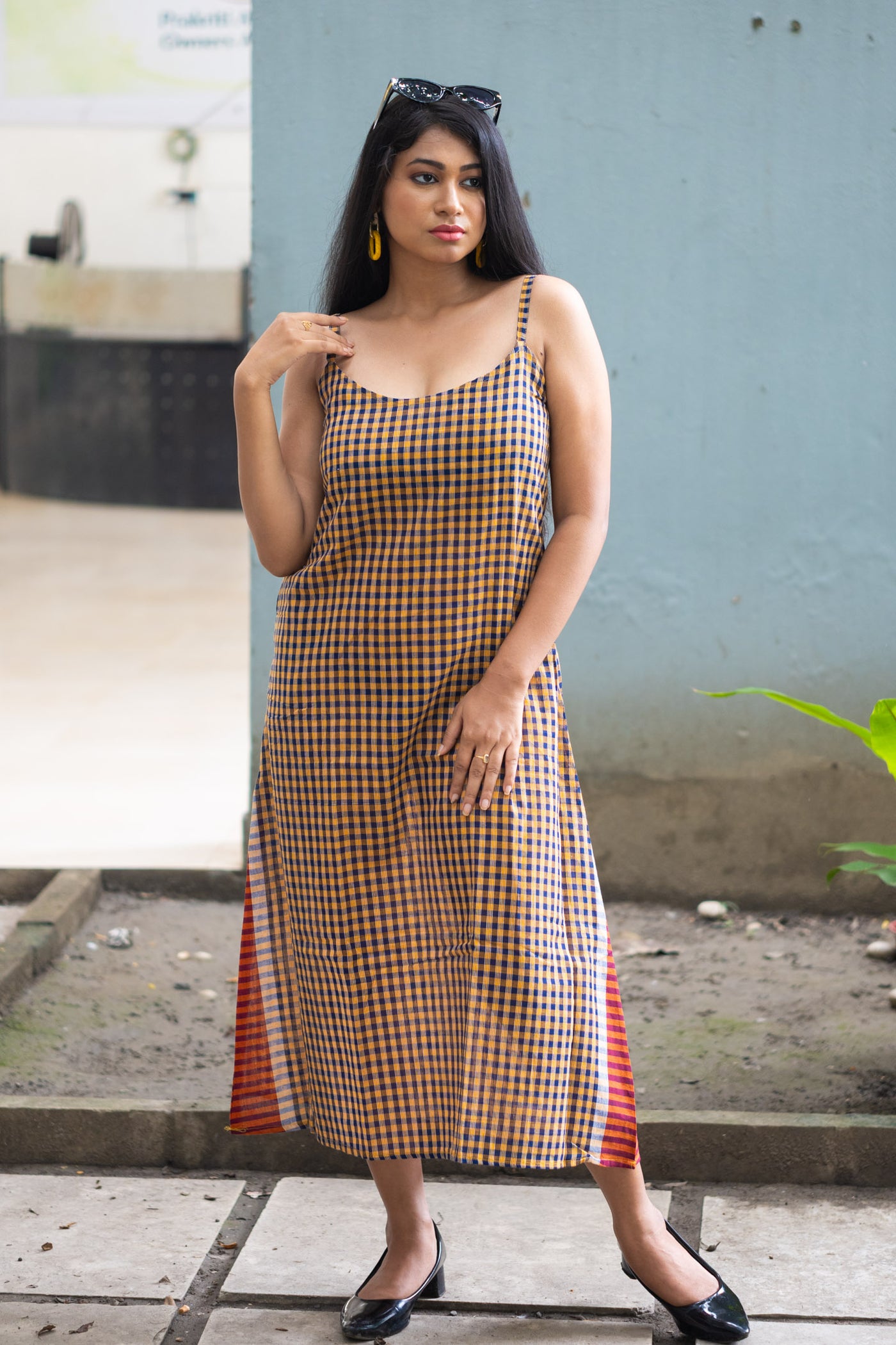 Sorshe — Handwoven Gamcha Cotton Slip Dress