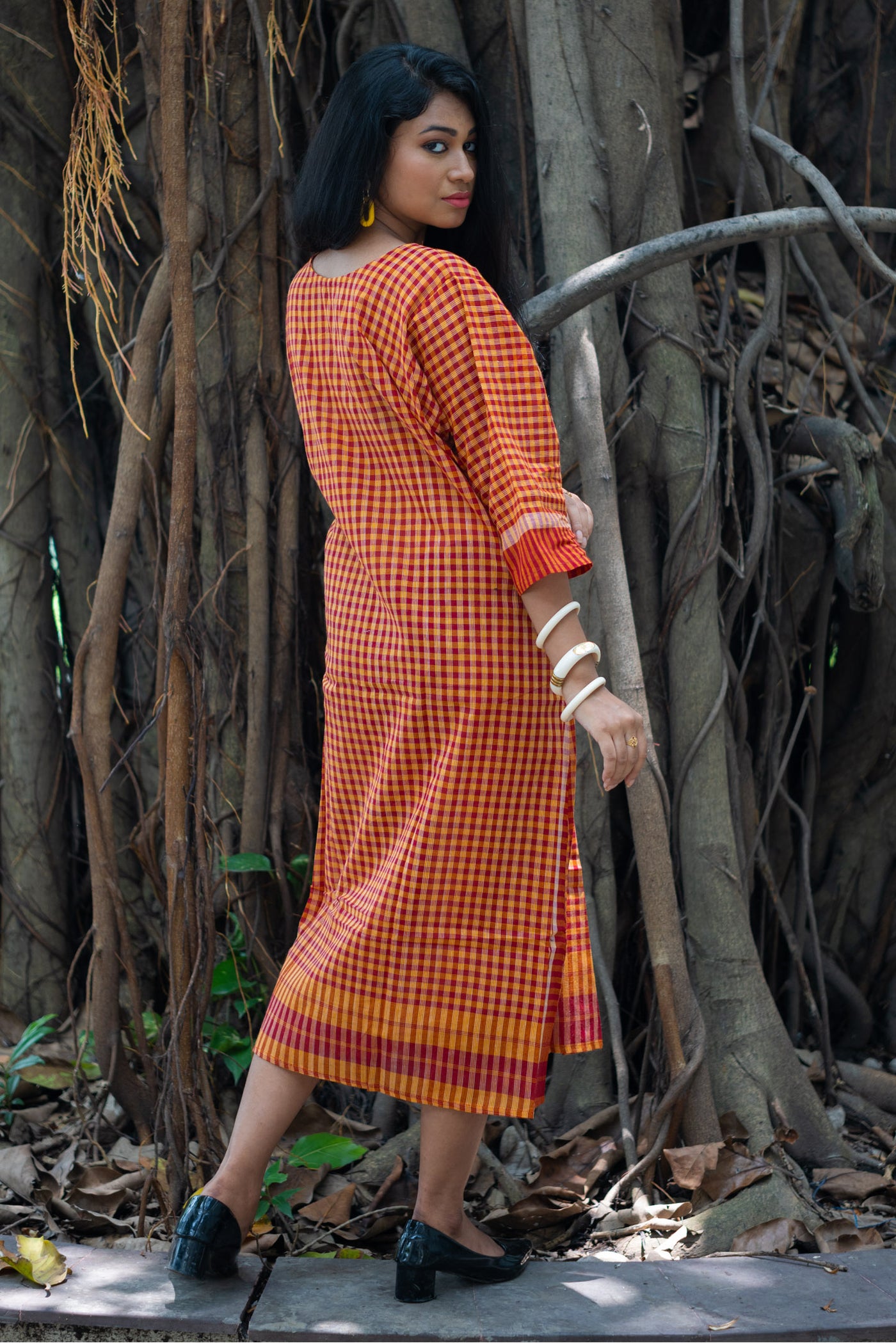 Agnishikha — Handwoven Gamcha Cotton Dress