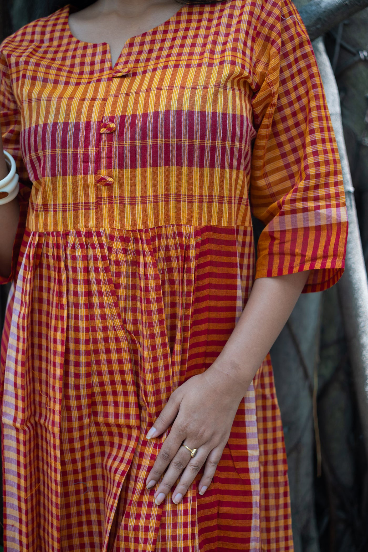 Agnishikha — Handwoven Gamcha Cotton Dress
