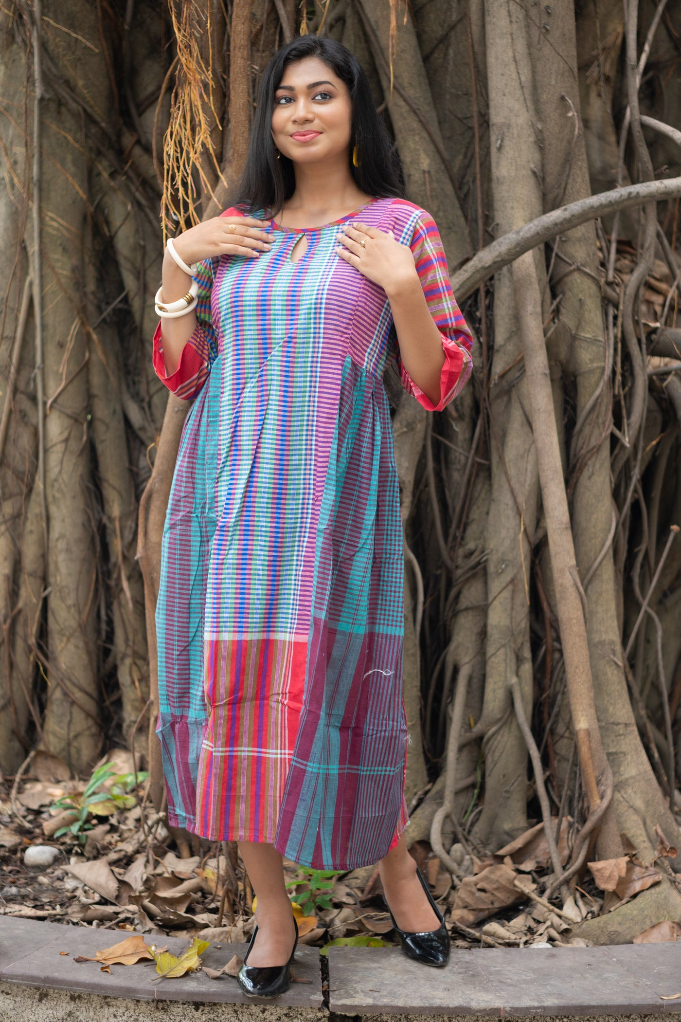 Chitrali — Handwoven Gamcha Cotton Dress