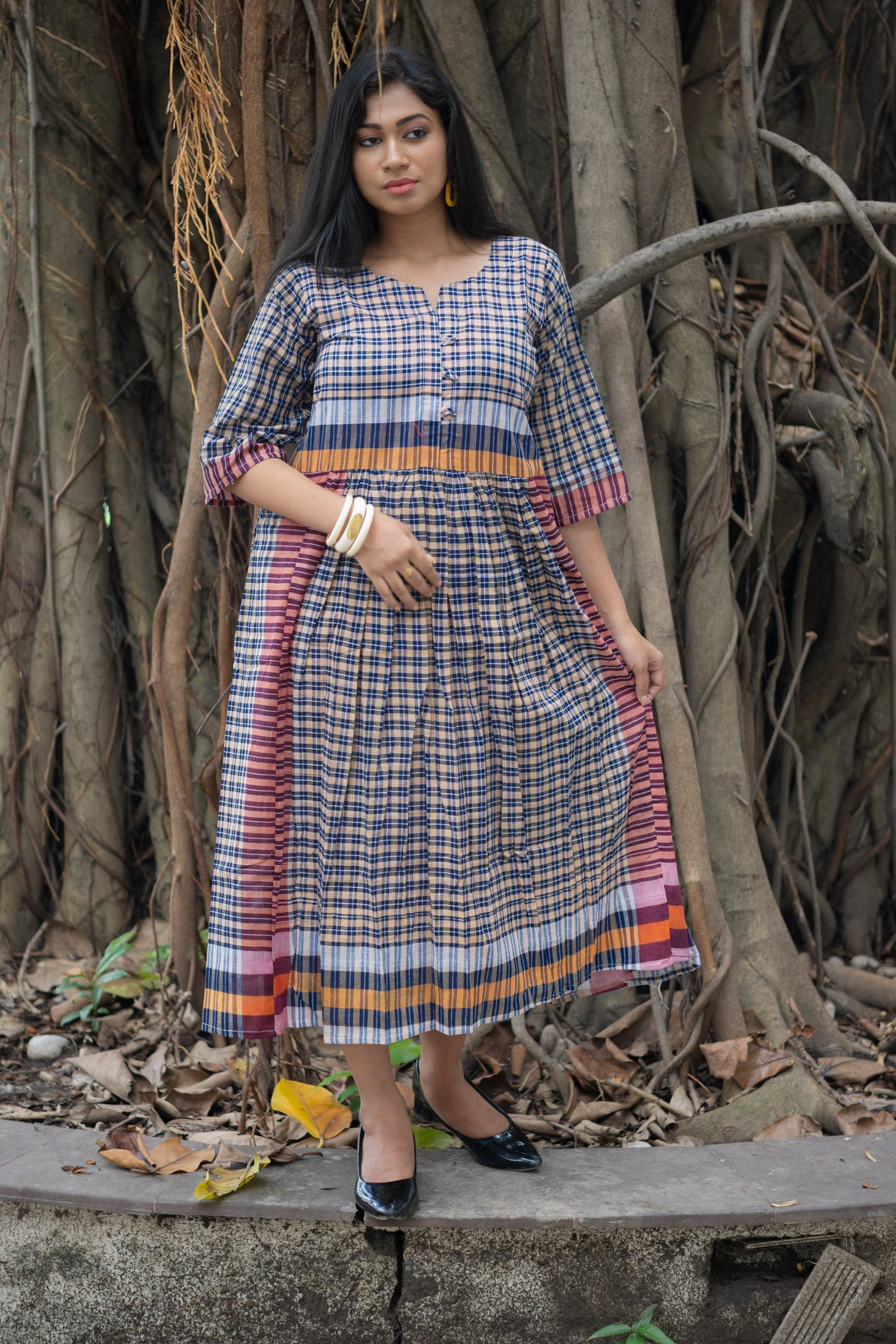 Shrabon — Handwoven Gamcha Cotton Dress