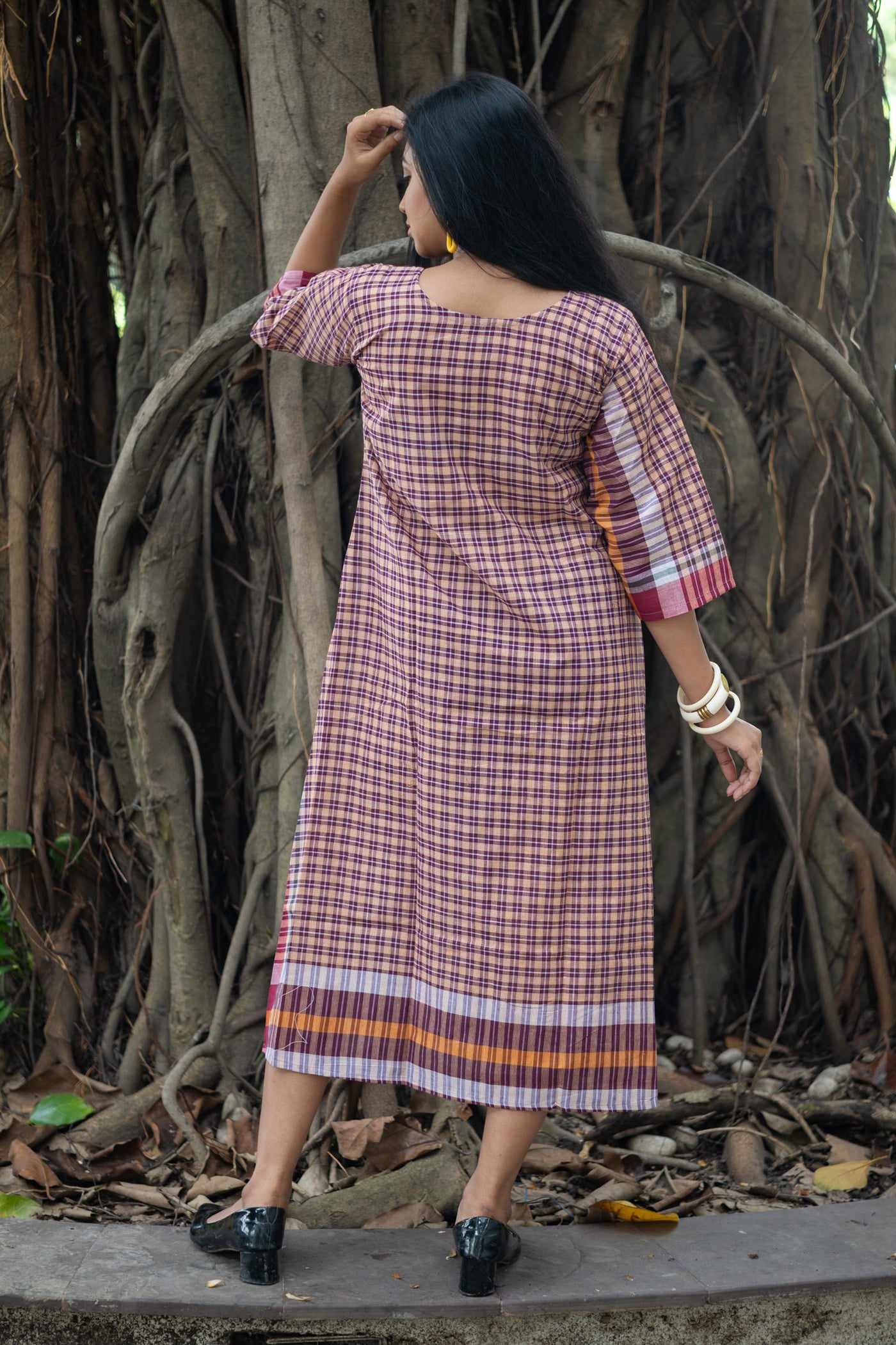 Godhuli — Handwoven Gamcha Cotton Dress