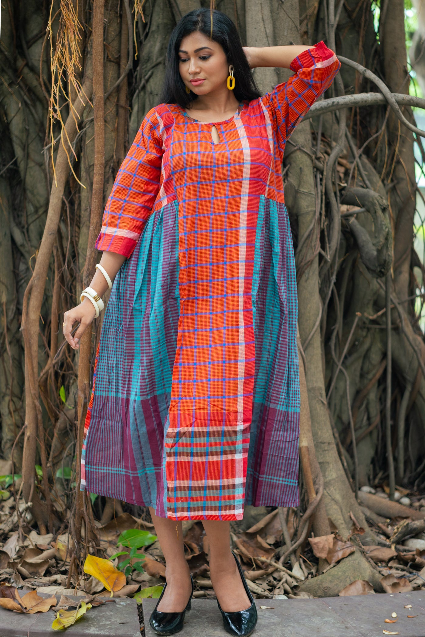 Tapti — Handwoven Gamcha Cotton Dress