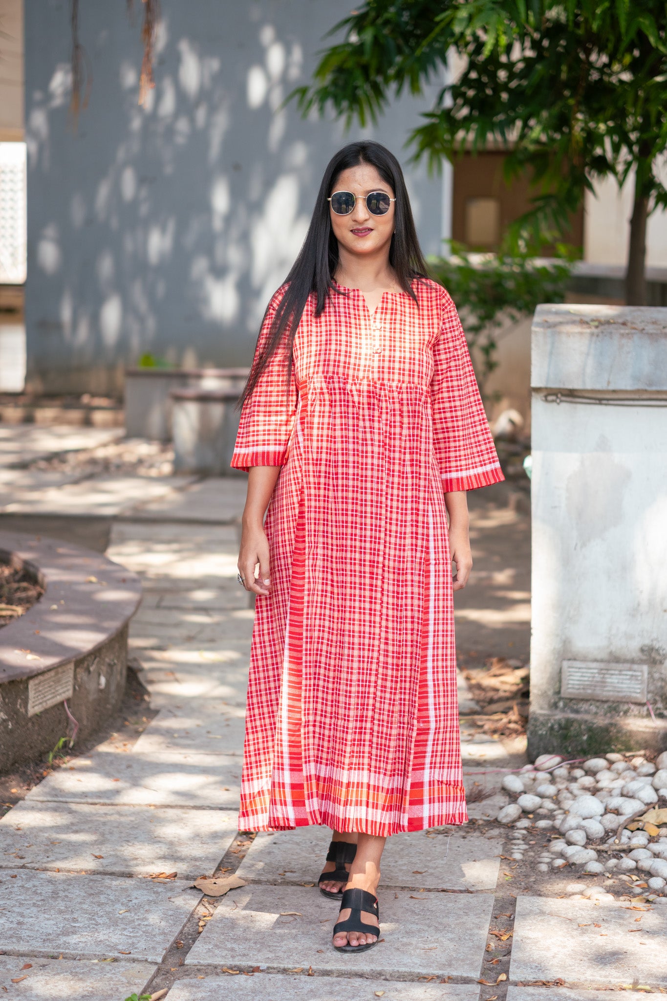 Laal Gamcha Kurta - Uttariya