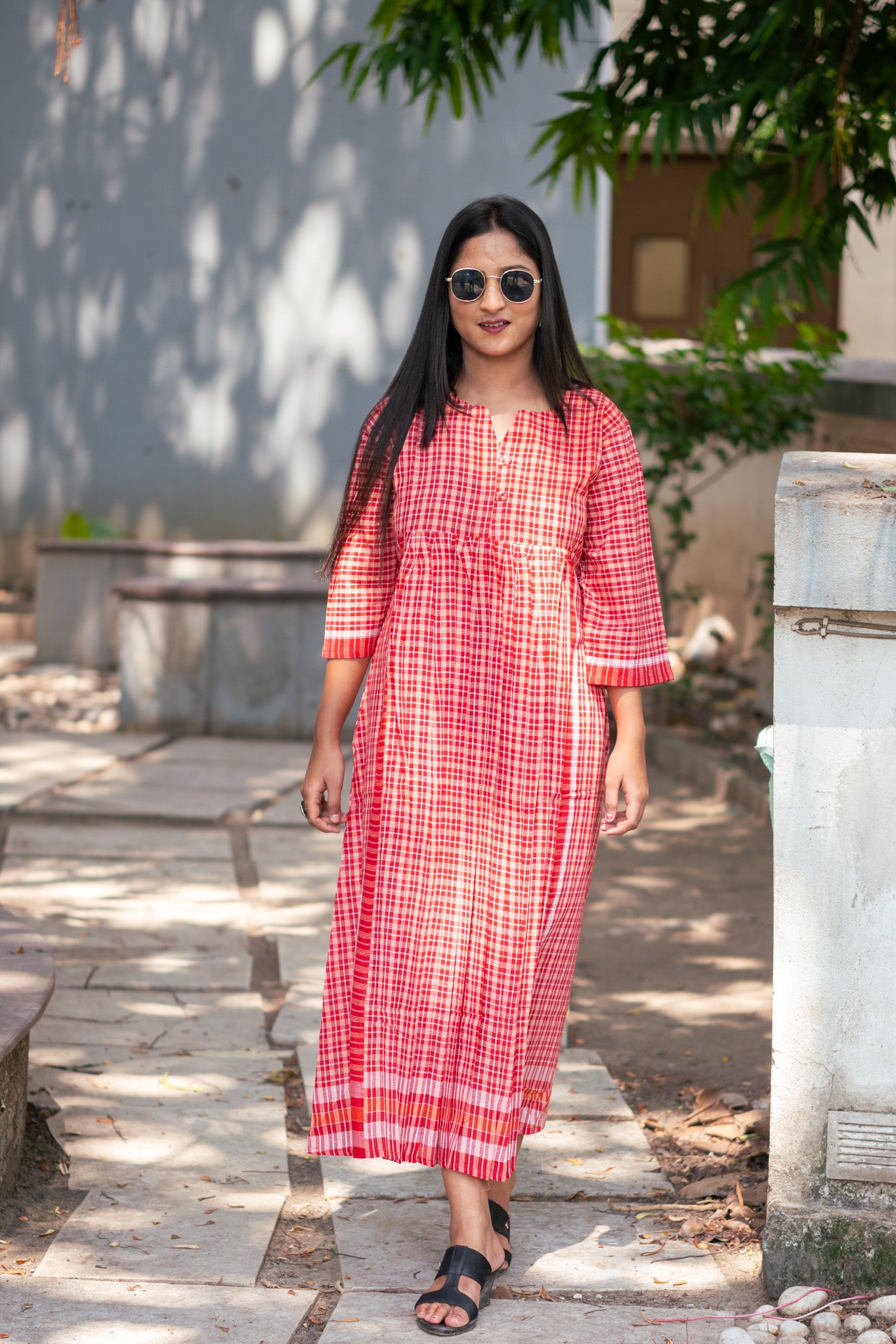 Laal Gamcha Kurta - Uttariya
