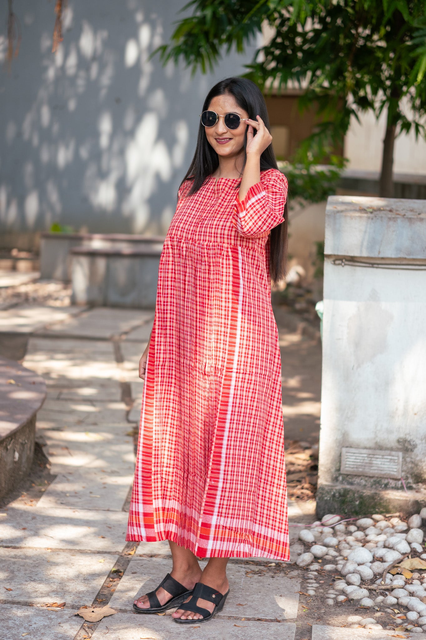 Laal Gamcha Kurta - Uttariya