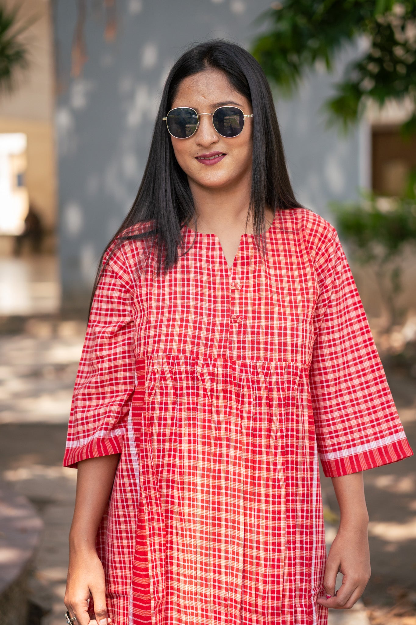 Laal Gamcha Kurta - Uttariya