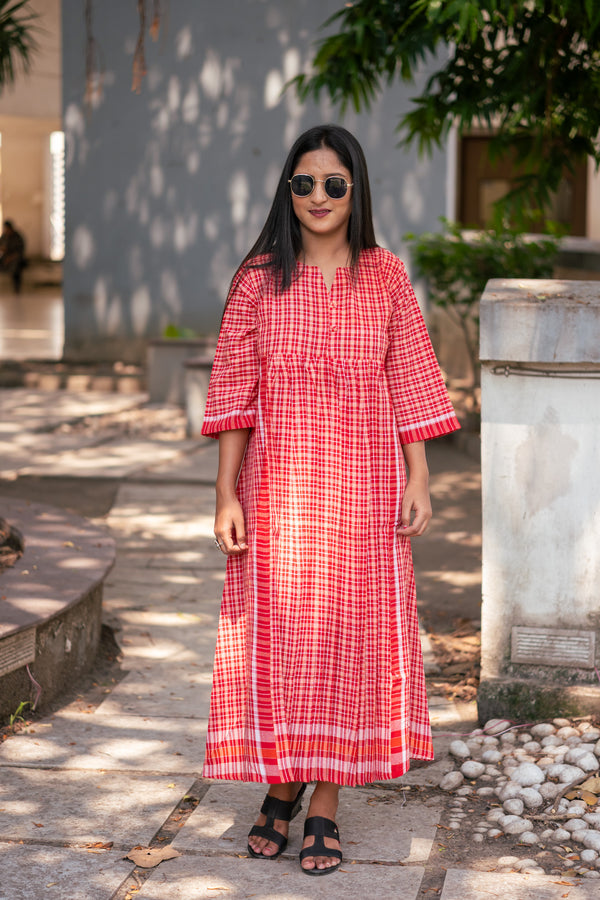 Laal Gamcha Kurta - Uttariya