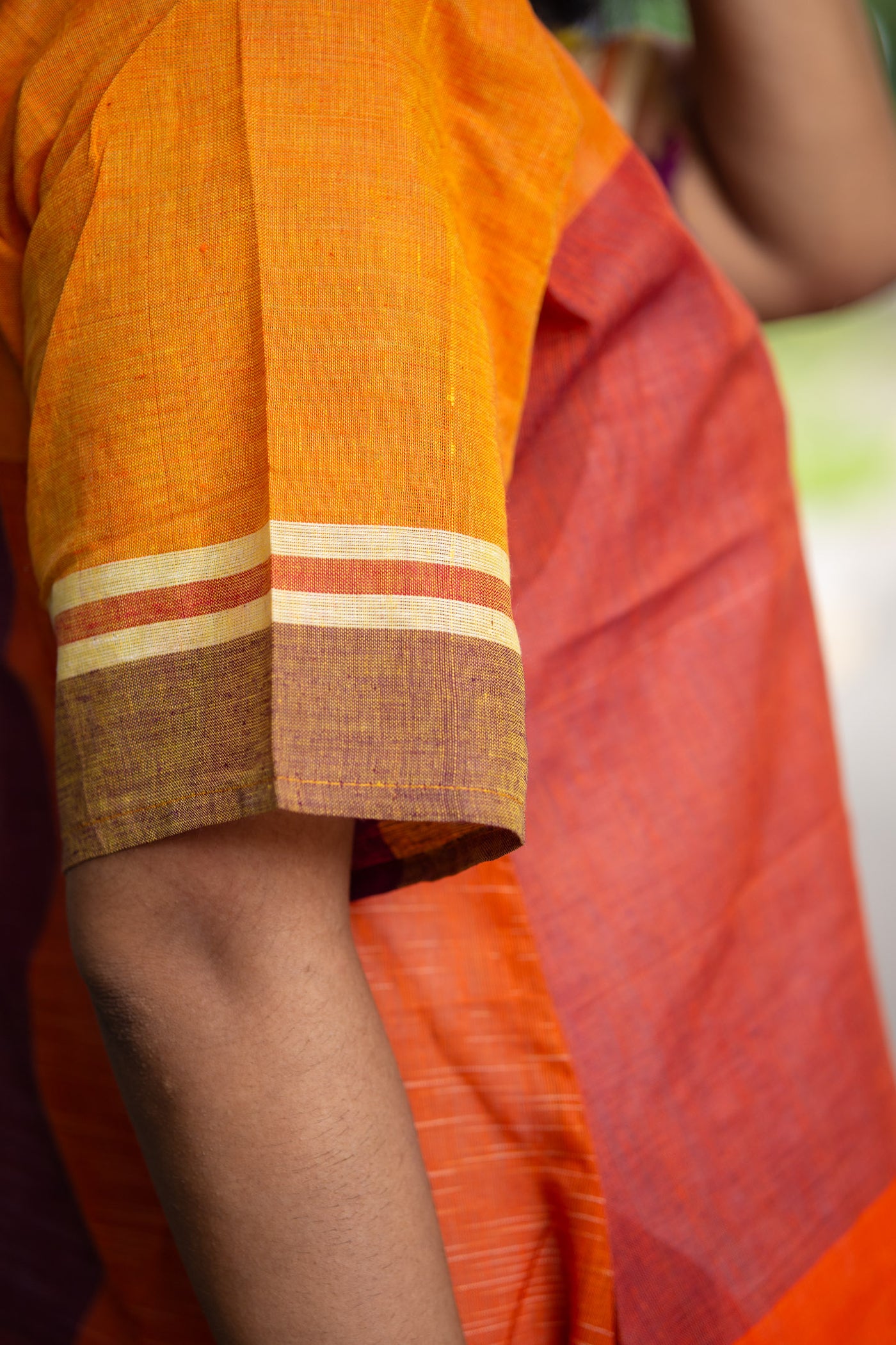 Utsob Gamcha Weave Color-Block Shift Dress