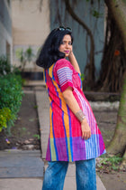 Abeer Gamcha Weave Tunic Dress - Uttariya