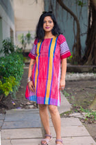 Abeer Gamcha Weave Tunic Dress - Uttariya