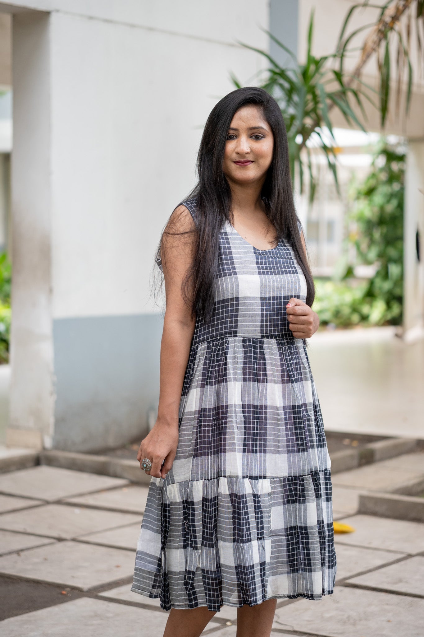 Kohl Check Dress - Uttariya