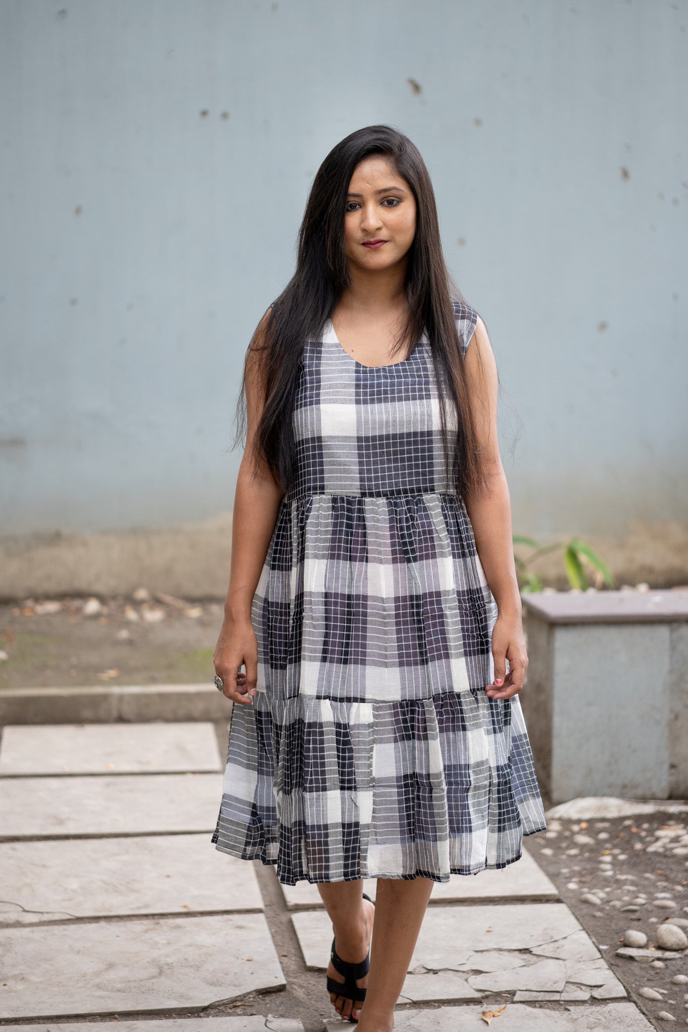 Kohl Check Dress - Uttariya