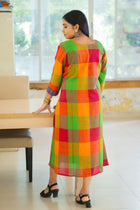 Yantha Gamcha Colorblock Dress