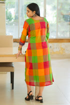 Yantha Gamcha Colorblock Dress
